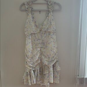 Elodie Pastel Floral Ruffle Dress - Yellow, Mint & Lilac